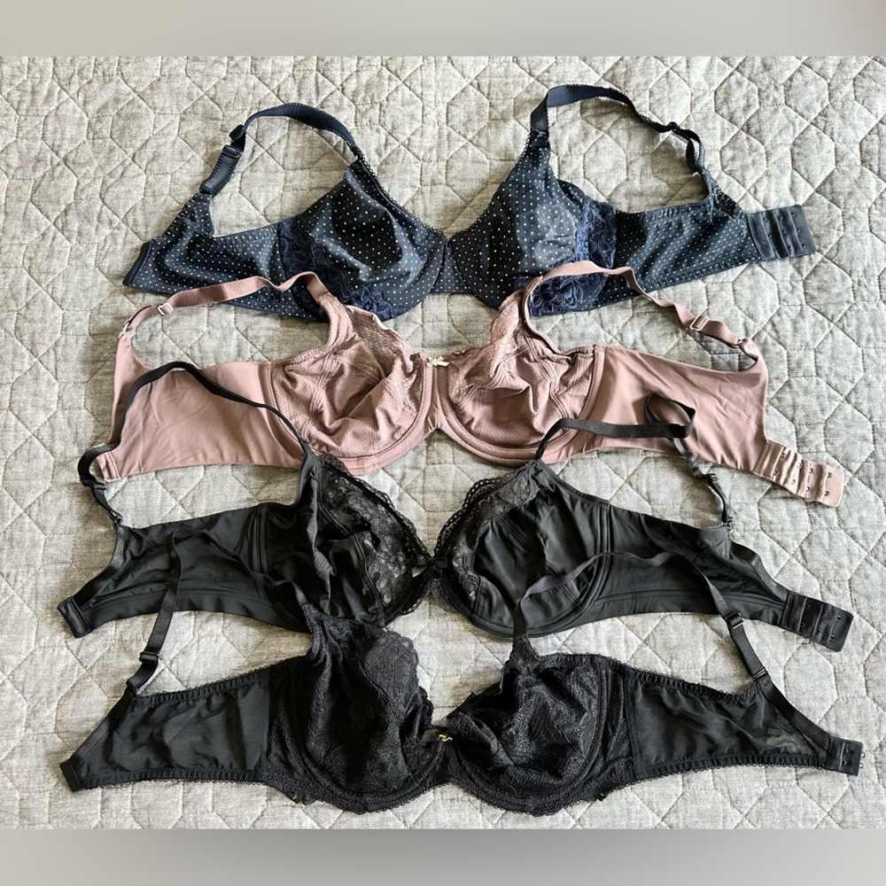 Set Of 4 Full Coverage Unlined Bras, Olga, Lilyette, & Goddard - 36d - Euc